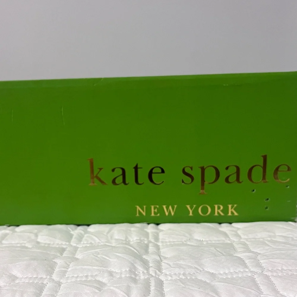 Kate Spade Ellio Ballet Flats Gold Beaded Bow Slip On Shoes 8.5